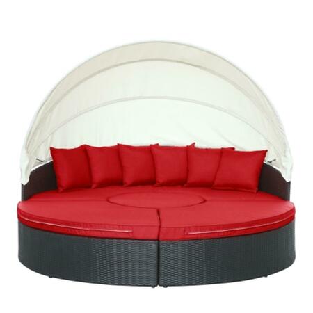 EAST END IMPORTS Quest Canopy Outdoor Patio Daybed- Espresso Red EEI-983-EXP-RED-SET